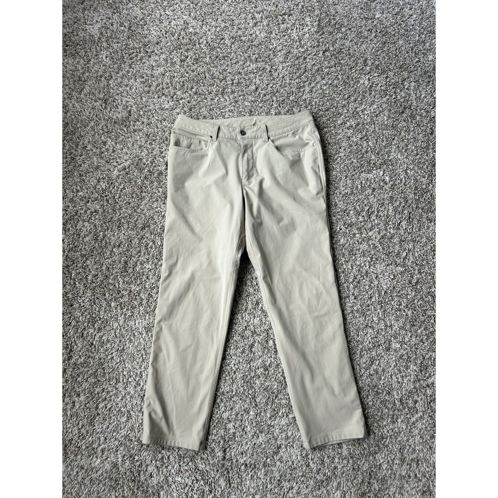 Lululemon ABC Commission Pant Mens 31x28 Tan Slim Fit Stretch Chino Golf Casual